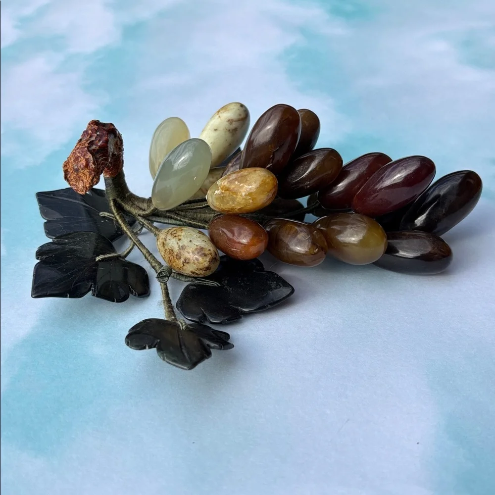 Elegant Stone Grape Cluster Accent